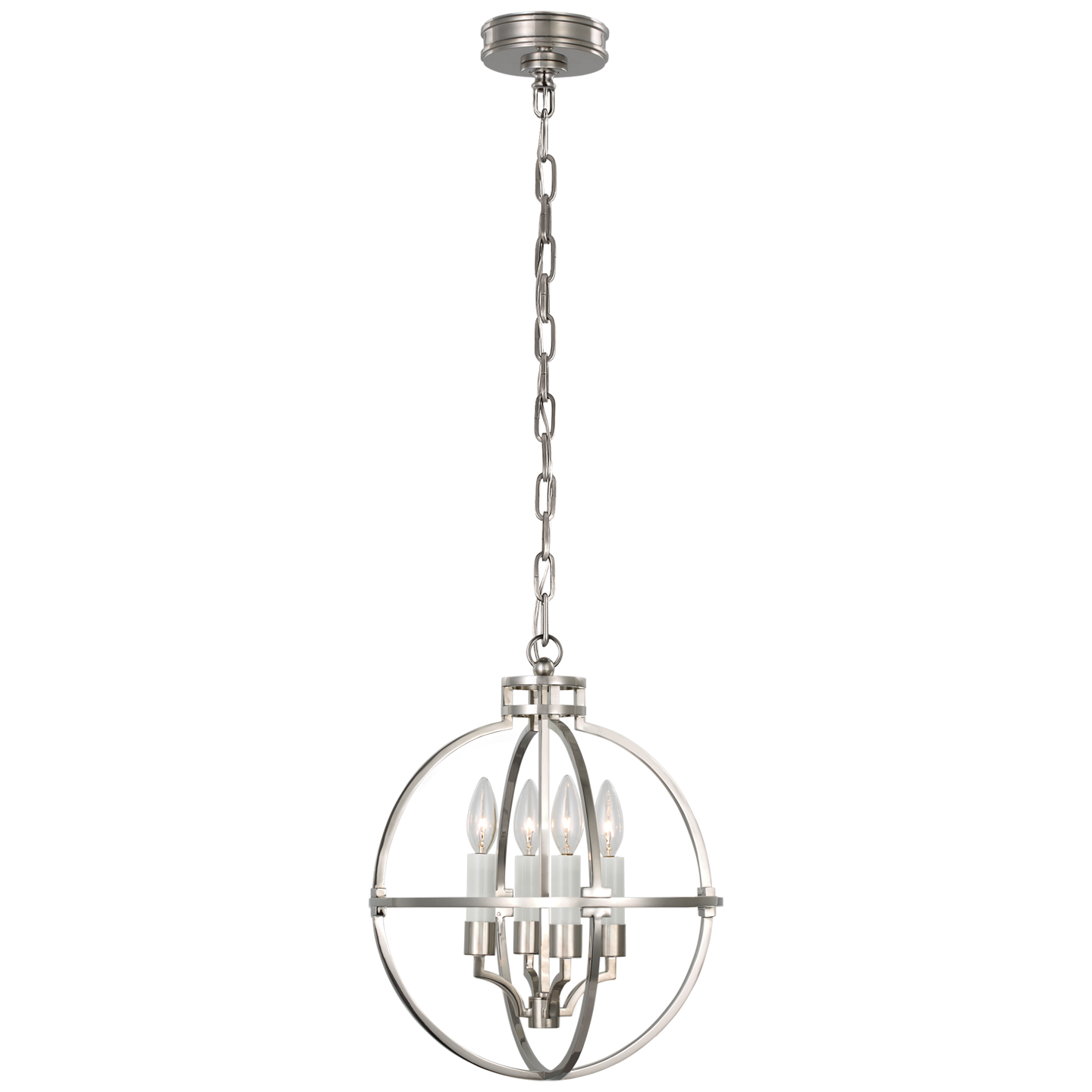 Lexie 14" Globe Lantern - Polished Nickel Finish