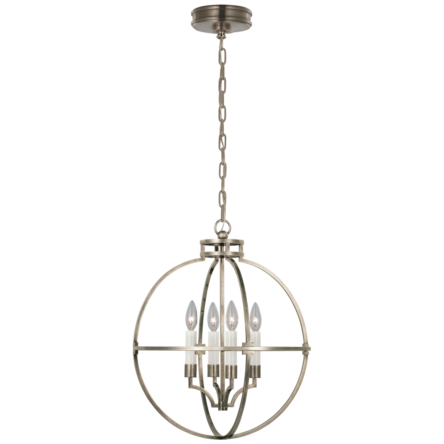 Lexie 18" Globe Lantern - Antique Nickel Finish