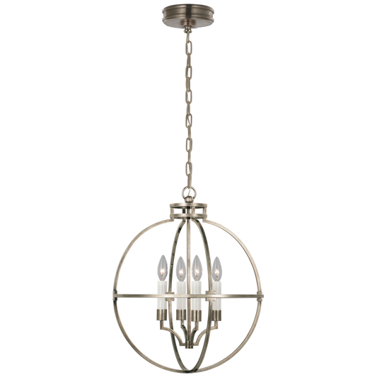 Lexie 18" Globe Lantern - Antique Nickel Finish