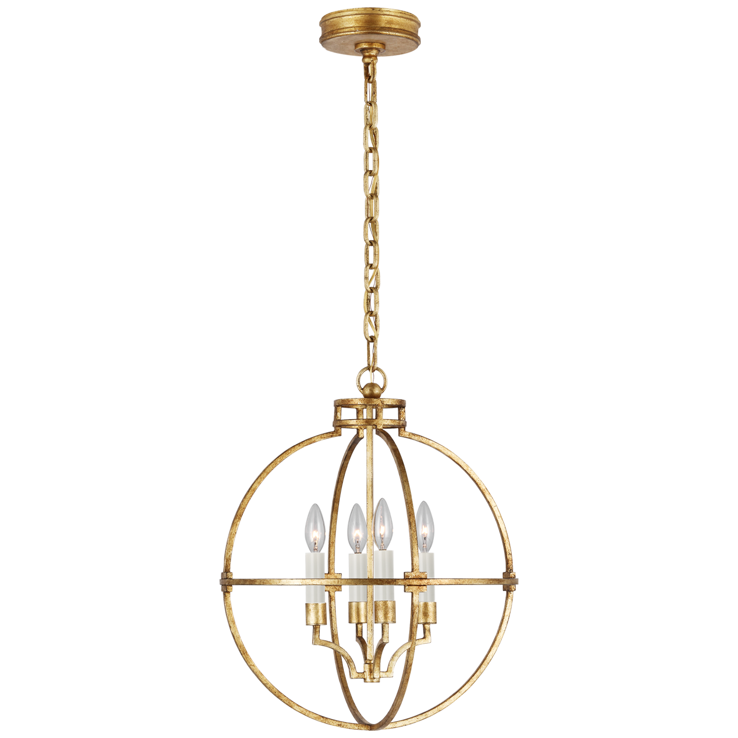 Lexie 18" Globe Lantern - Gilded Iron Finish