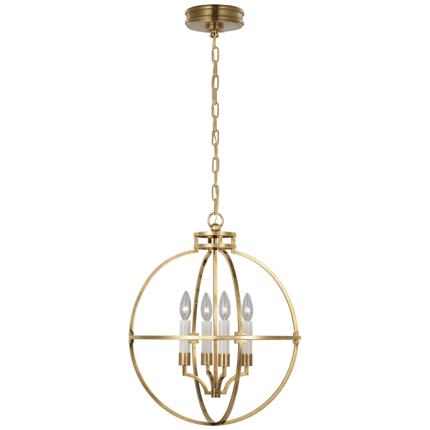 Lexie 18" Globe Lantern - Antique-Burnished Brass Finish