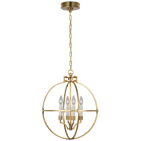 Lexie 18" Globe Lantern - Antique-Burnished Brass Finish