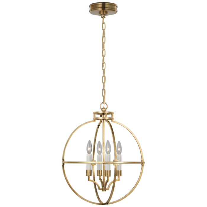 Lexie 18" Globe Lantern - Antique-Burnished Brass Finish