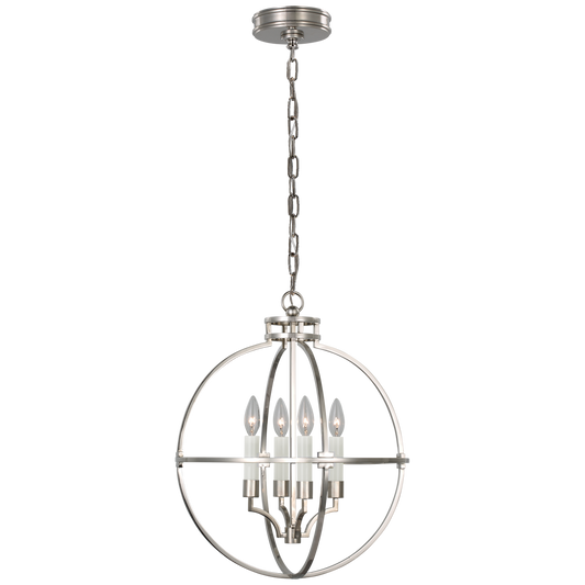 Lexie 18" Globe Lantern - Polished Nickel Finish