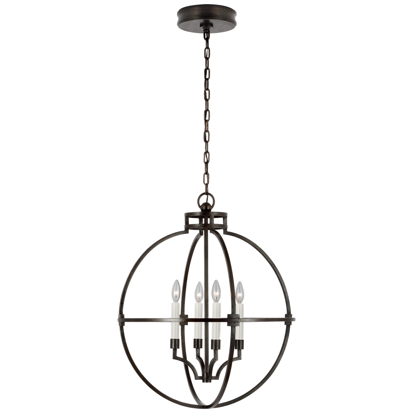 Lexie 24" Globe Lantern - Aged Iron Finish