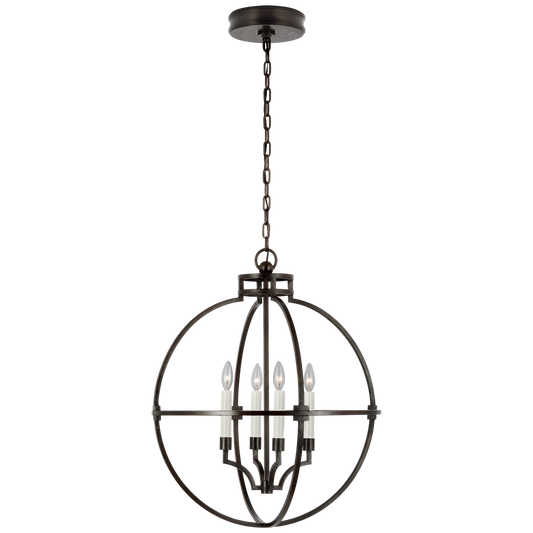 Lexie 24" Globe Lantern - Aged Iron Finish