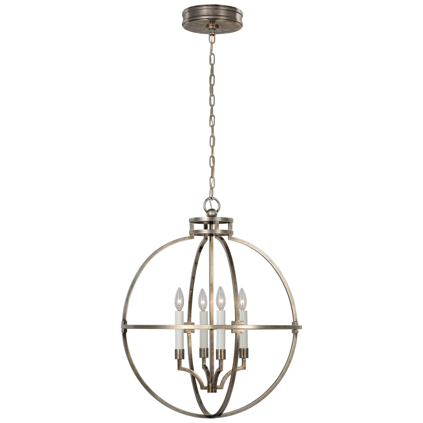 Lexie 24" Globe Lantern - Antique Nickel Finish