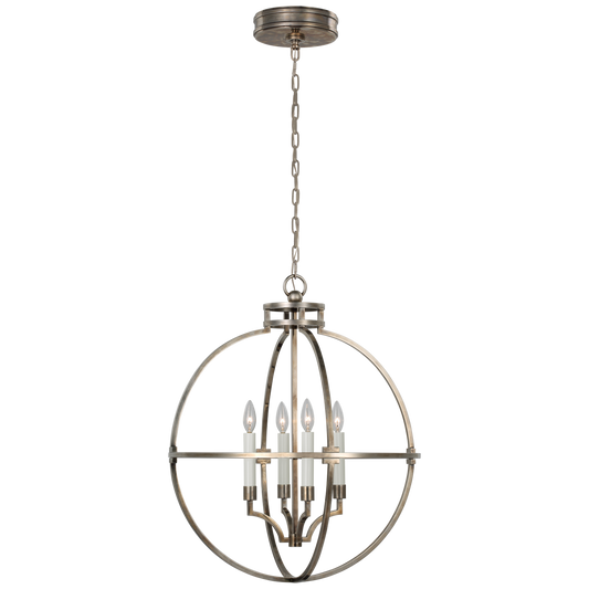 Lexie 24" Globe Lantern - Antique Nickel Finish