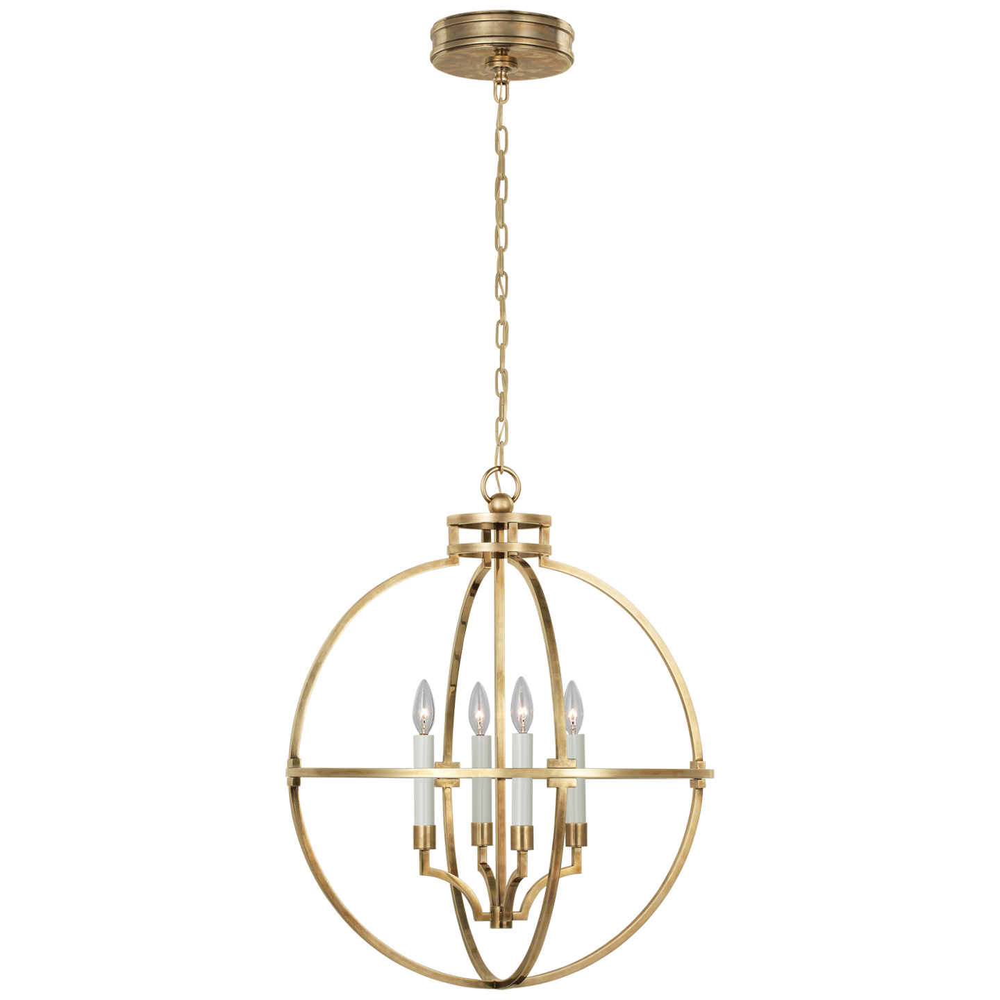 Lexie 24" Globe Lantern - Antique-Burnished Brass Finish