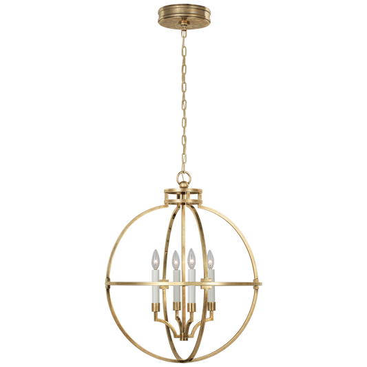 Lexie 24" Globe Lantern - Antique-Burnished Brass Finish