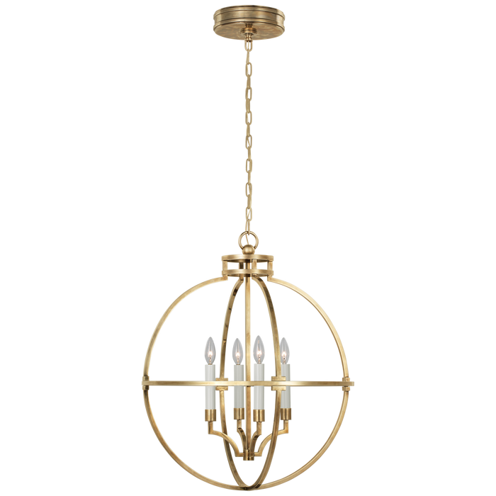 Lexie 24" Globe Lantern - Antique-Burnished Brass Finish
