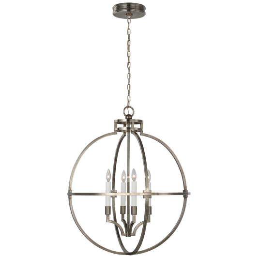 Lexie 30" Globe Lantern - Antique Nickel Finish