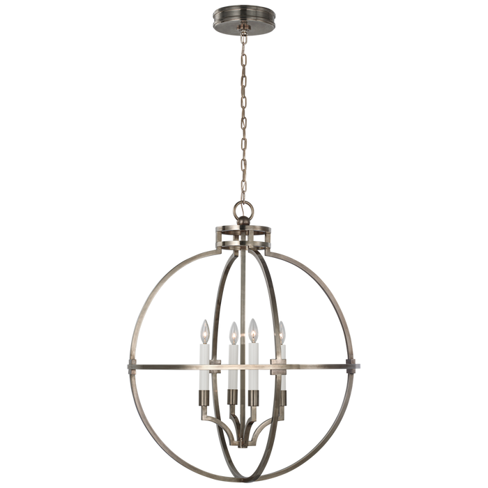 Lexie 30" Globe Lantern - Antique Nickel Finish