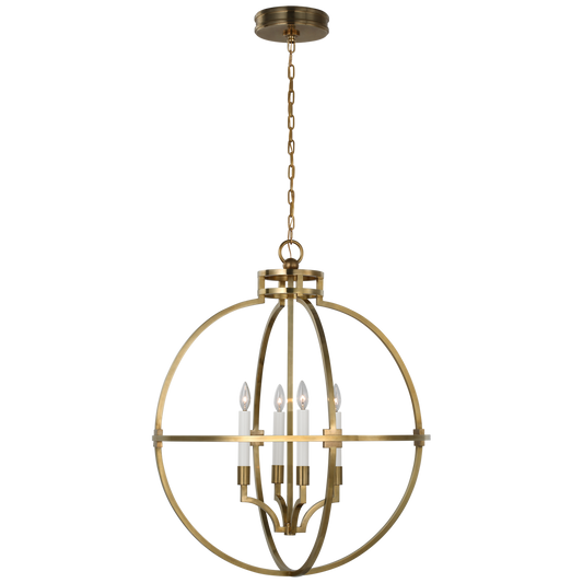 Lexie 30" Globe Lantern - Antique-Burnished Brass Finish