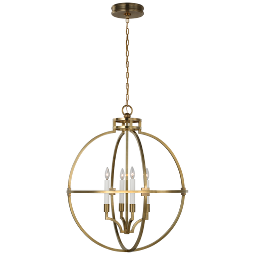 Lexie 30" Globe Lantern - Antique-Burnished Brass Finish