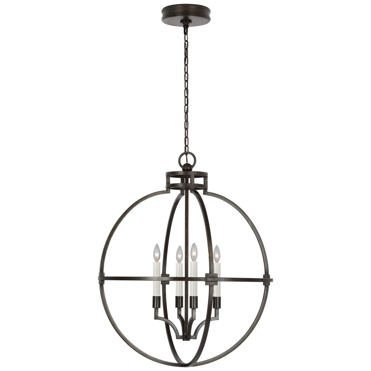 Lexie 30" Globe Lantern - Aged Iron Finish