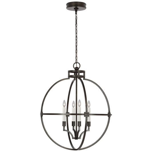 Lexie 30" Globe Lantern - Aged Iron Finish