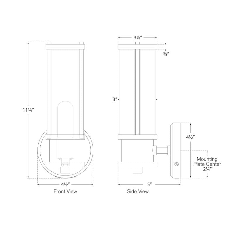 Lichfield Single Sconce - Diagram