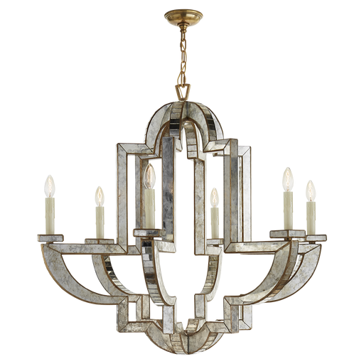 Lido Large Chandelier - Antique Mirror and Hand-Rubbed Antique Brass