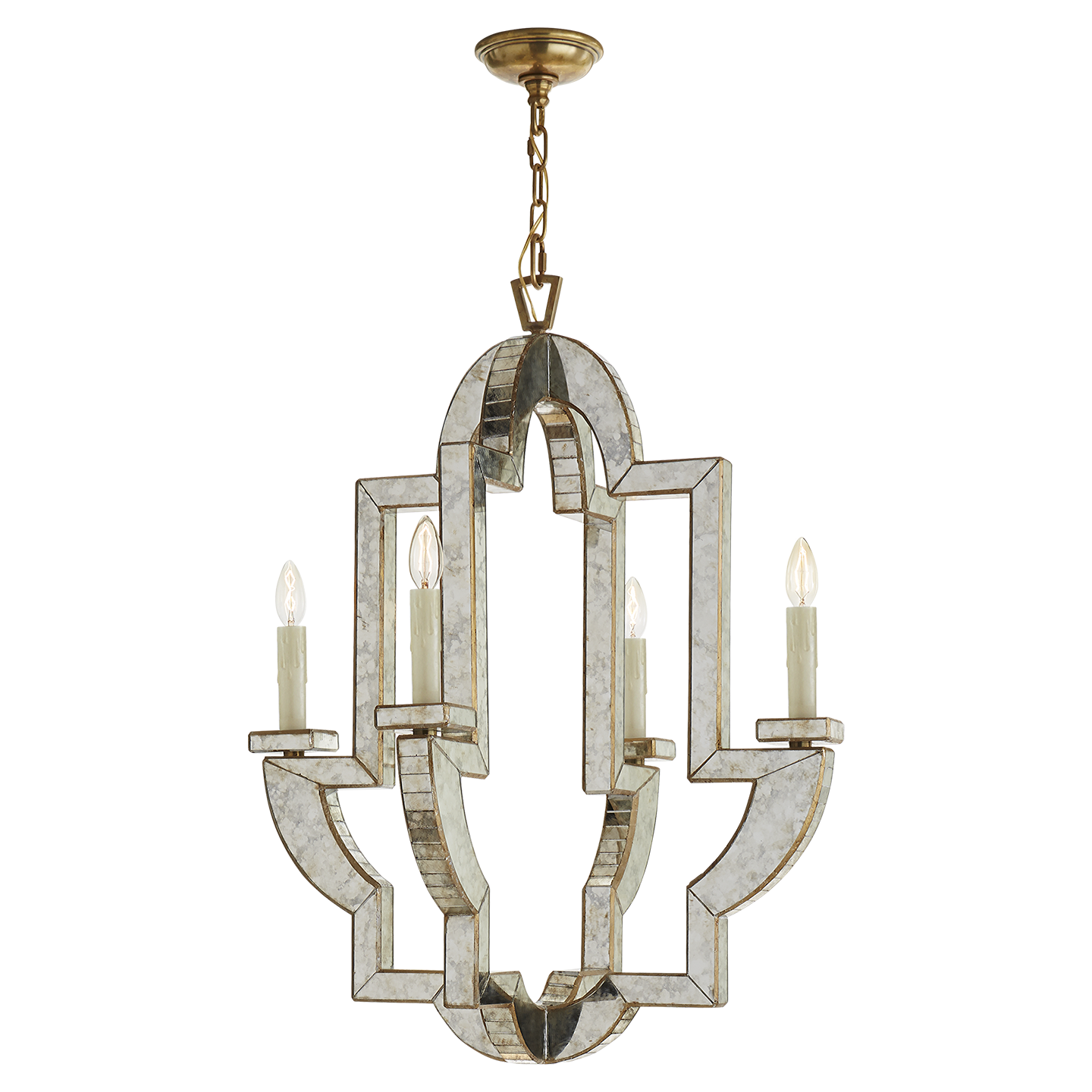 Lido Medium Chandelier - Antique Mirror and Hand-Rubbed Antique Brass