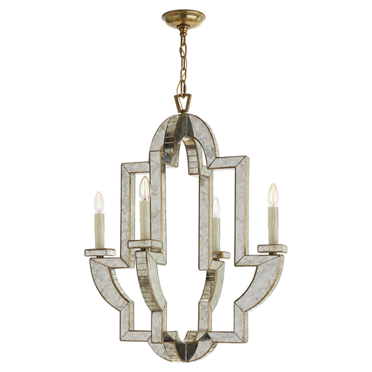 Lido Medium Chandelier - Antique Mirror and Hand-Rubbed Antique Brass