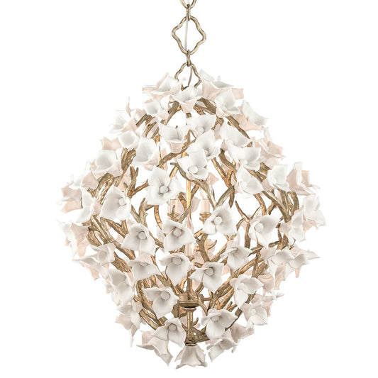 Lily Large Pendant - Silver Leaf Finish