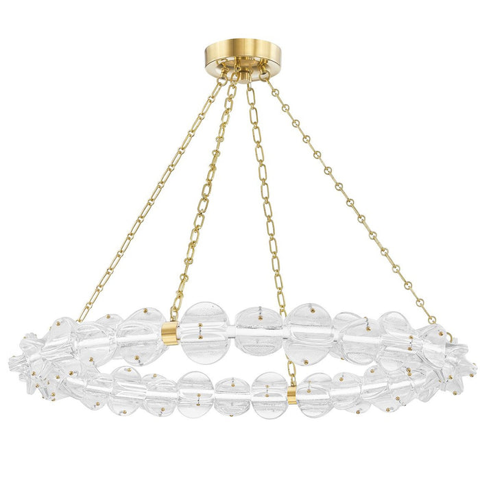 Lindley Small Chandelier - Aged Brass Finish