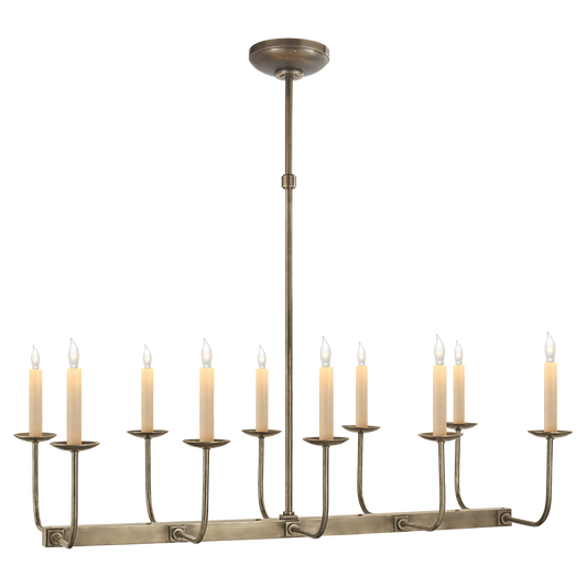 Linear Branched Chandelier - Antique Nickel