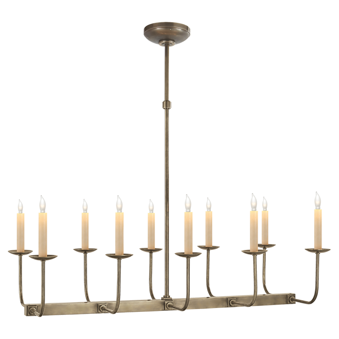 Linear Branched Chandelier - Antique Nickel