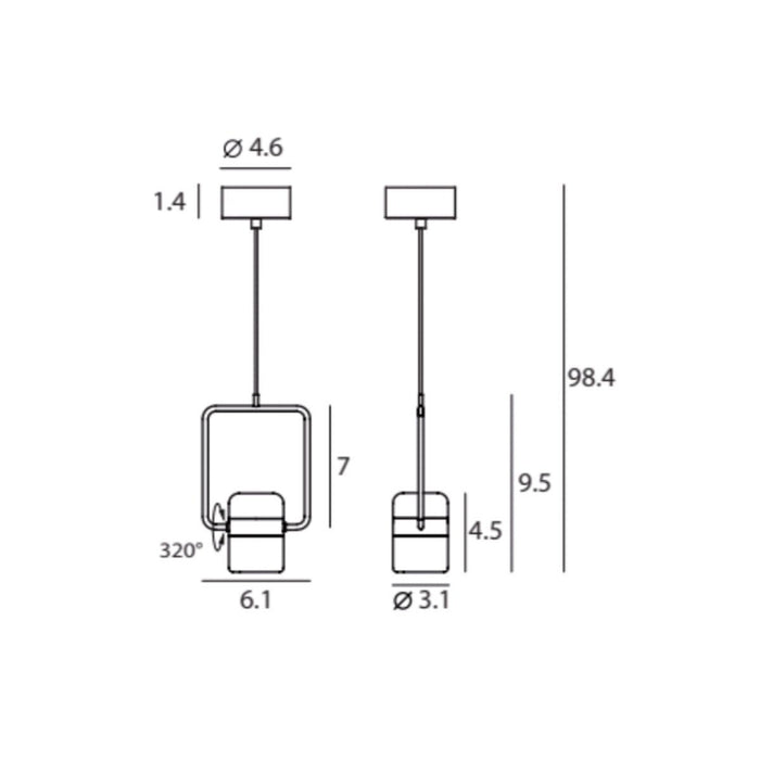 Ling V LED Mini Pendant - Diagram