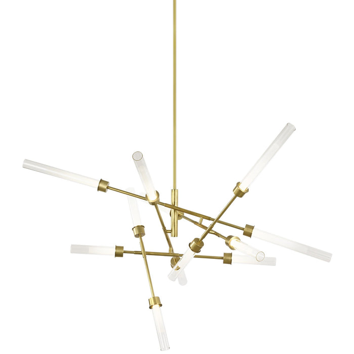 Linger Abstract Chandelier - Natural Brass Finish