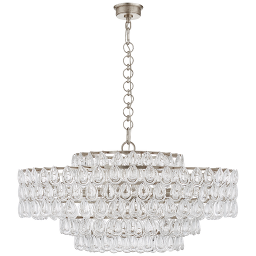 Liscia Large Chandelier - Burnished Silver Leaf