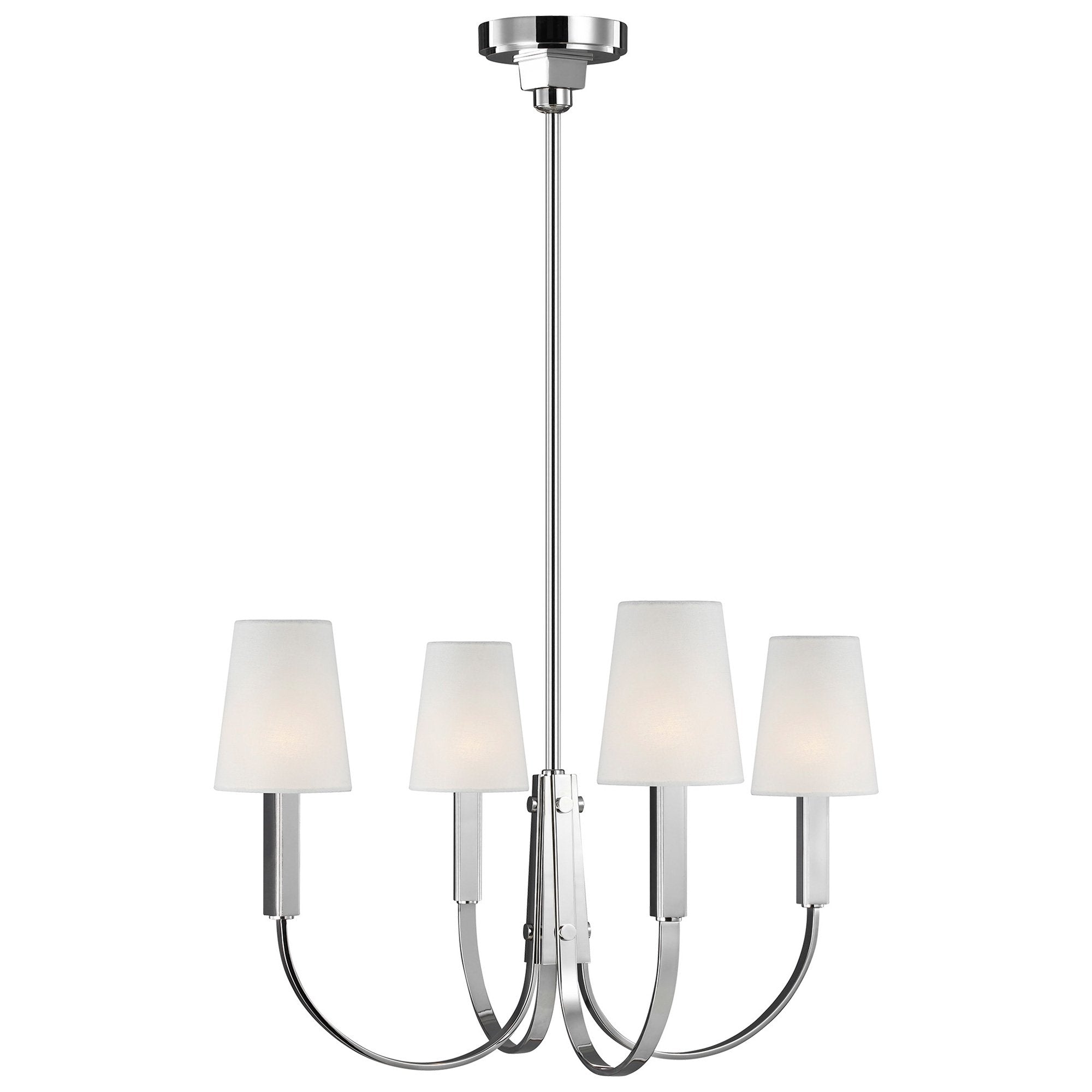 Logan Medium Chandelier - Polished Nickel Finish