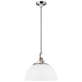 Load image into Gallery viewer, Logan Large Pendant - Polished Nickel/Matte White Finish
