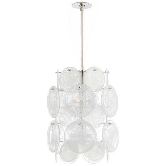 Loire Medium Barrel Chandelier - Polished Nickel Finish