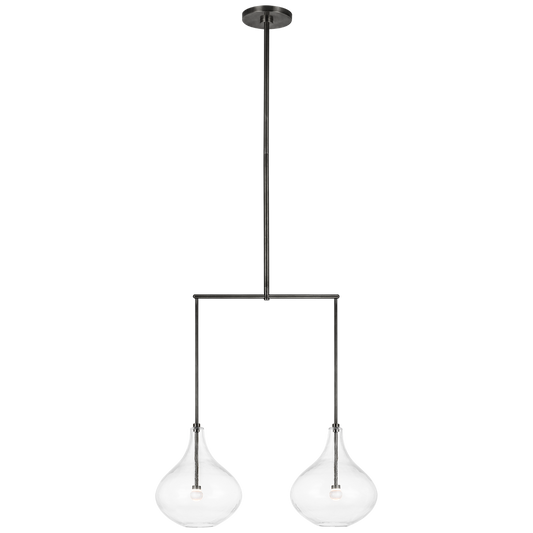 Lomme Small Linear Chandelier - Gun Metal Finish