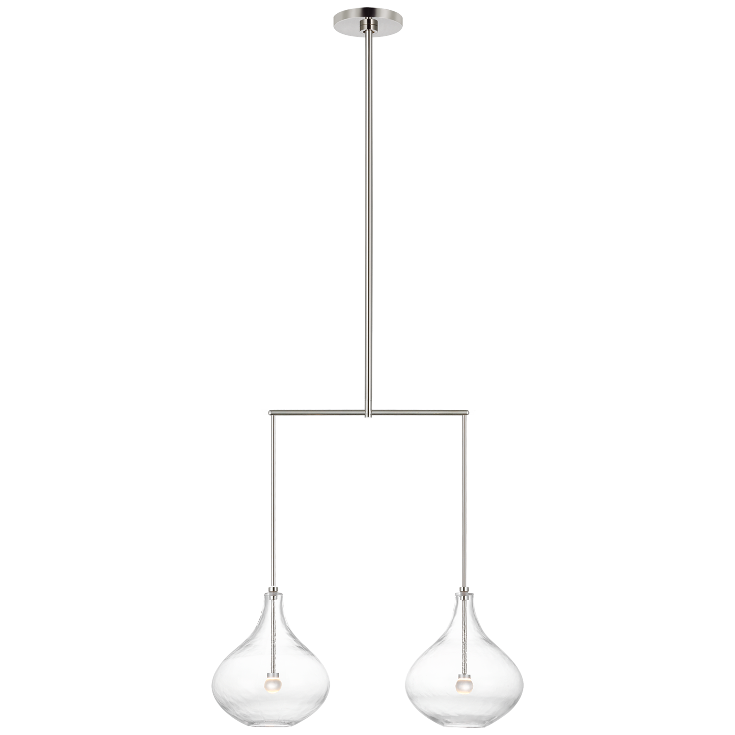 Lomme Small Linear Chandelier - Polished Nickel Finish