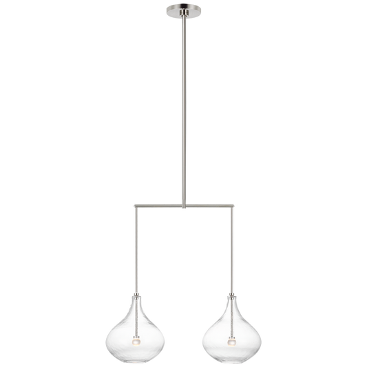 Lomme Small Linear Chandelier - Polished Nickel Finish