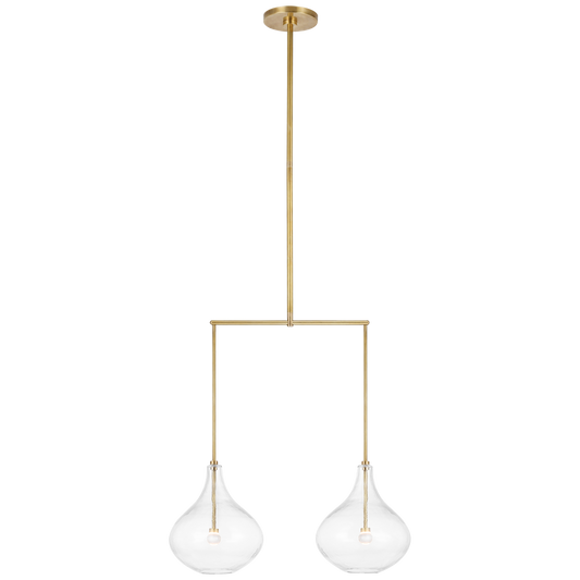 Lomme Small Linear Chandelier - Soft Brass Finish