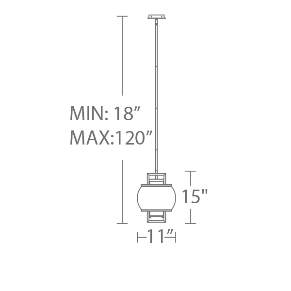 Lucid LED Outdoor Pendant - Diagram