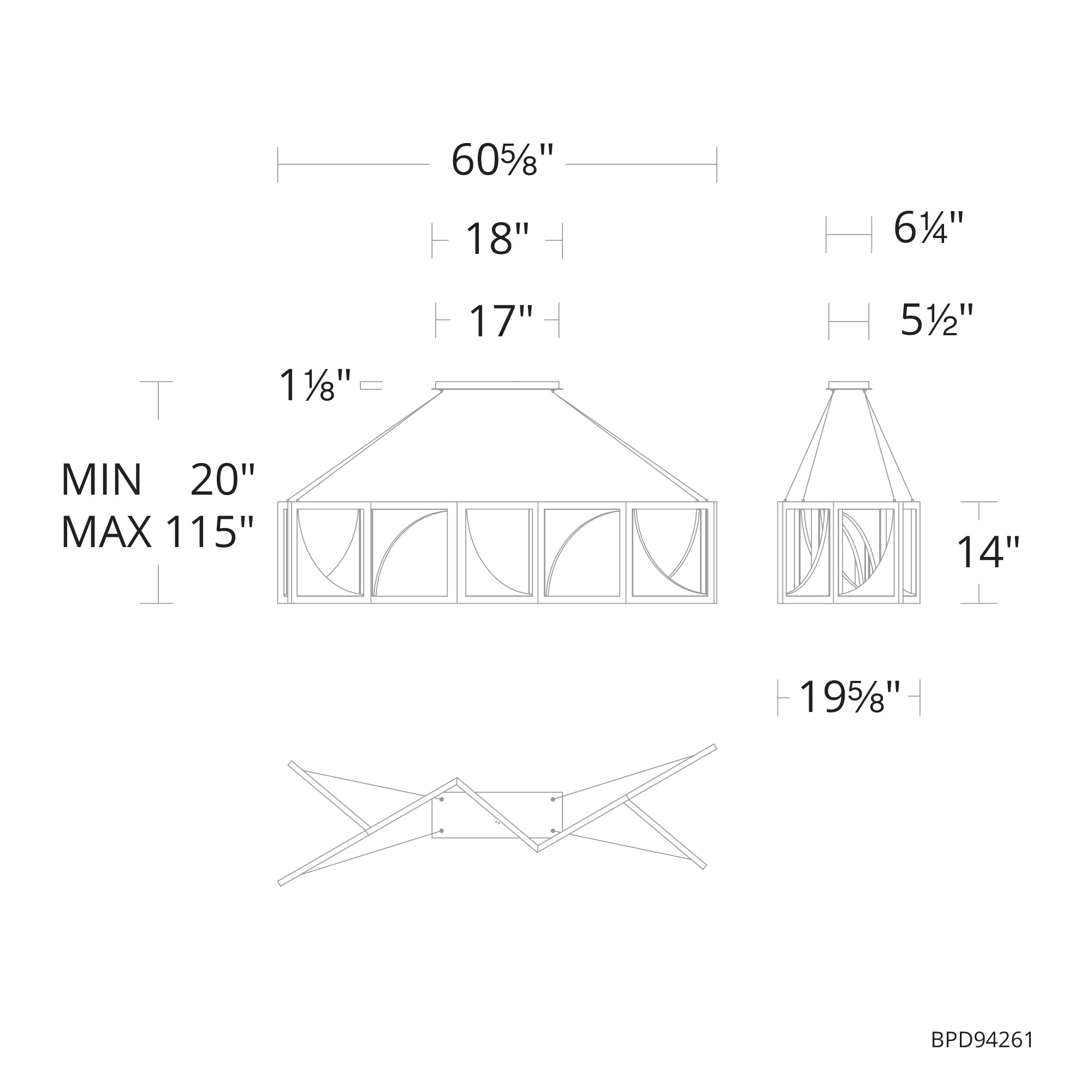 Luna LED Linear Suspension - Diagram