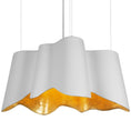 Load image into Gallery viewer, Lunar Wide Pendant - Matte White/Gold Leaf Finish
