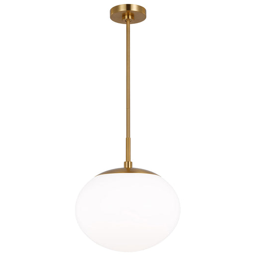 Lune Round Pendant - Burnished Brass