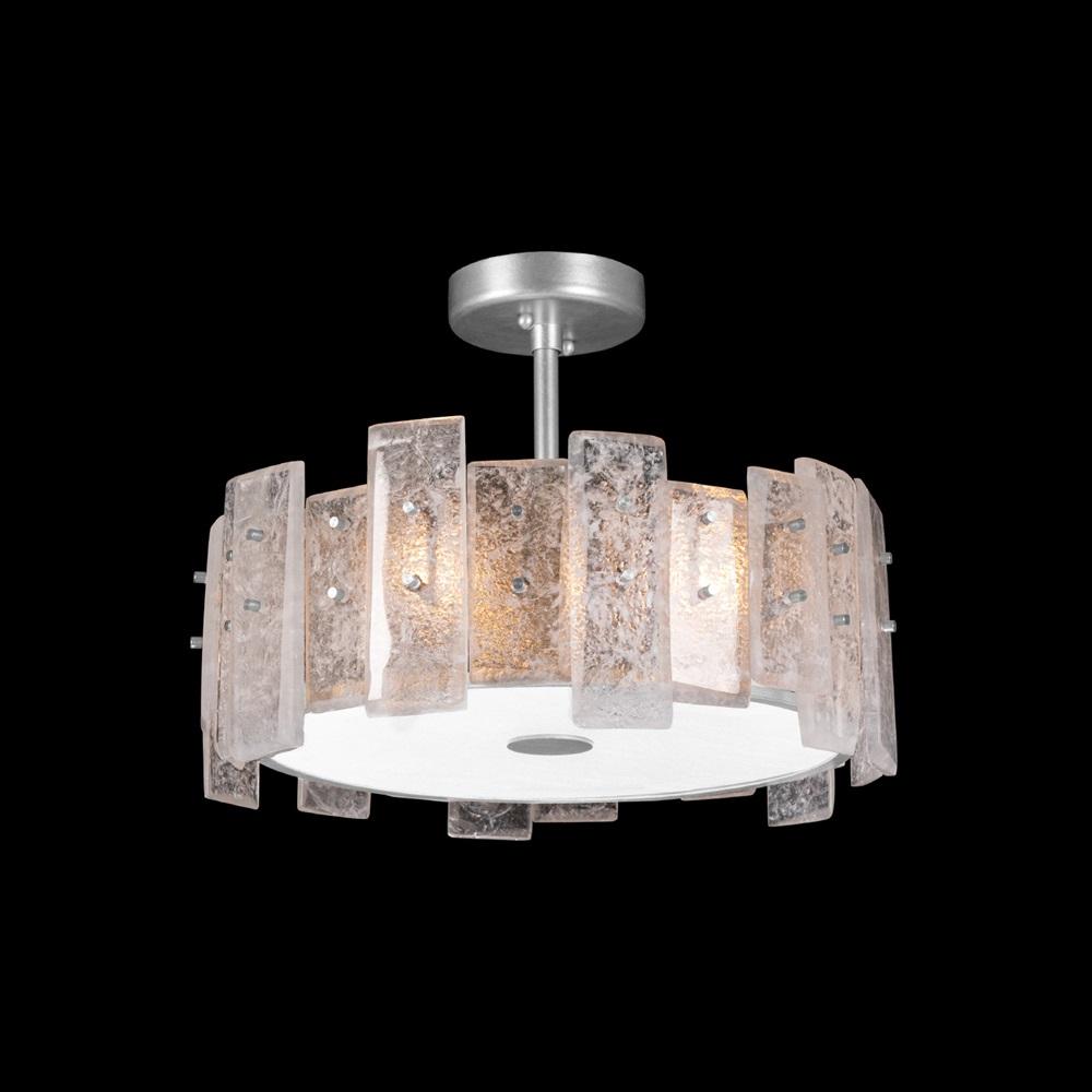 Lunea Semi Flush Mount - Silver Leaf Finish