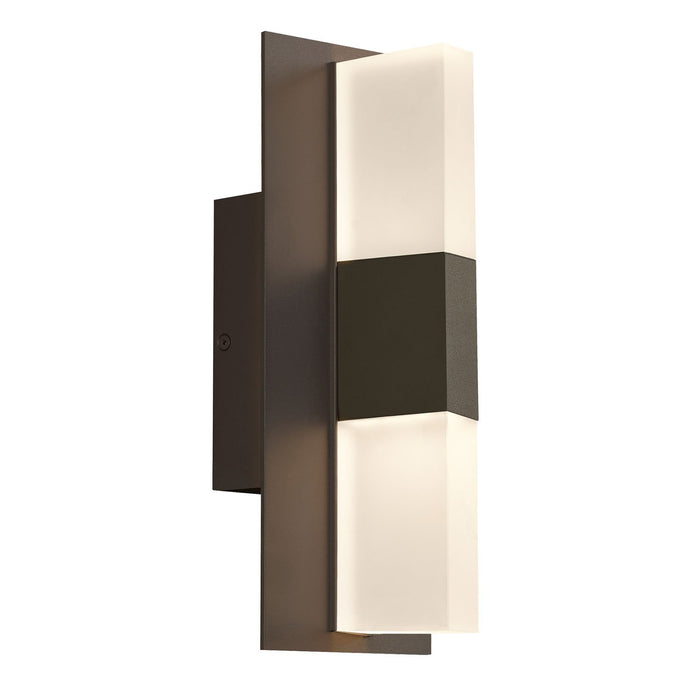 Lyft 12" Frosted Lens Outdoor LED Wall Sconce - Bronze Finish