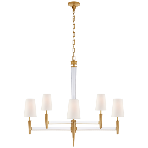 Lyra Two Tier Chandelier - Hand-Rubbed Antique Brass & Crystal