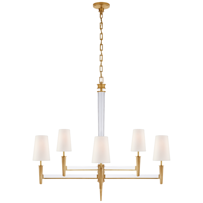 Lyra Two Tier Chandelier - Hand-Rubbed Antique Brass & Crystal