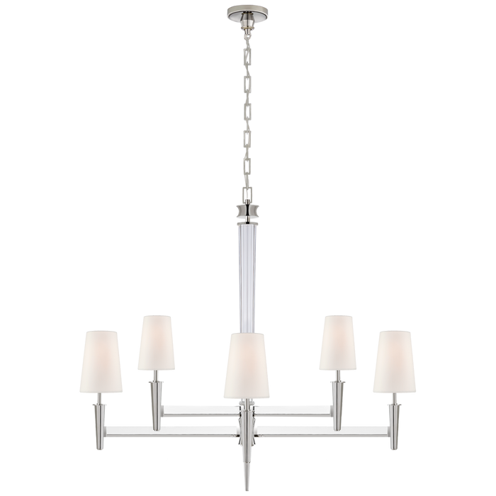 Lyra Two Tier Chandelier - Polished Nickel & Crystal