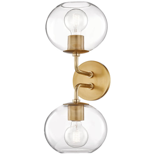 Margot Double Wall Sconce - Aged Brass