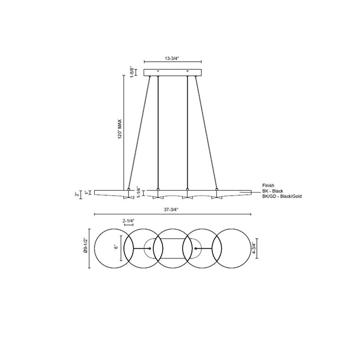 Maestro LED Linear Suspension - Diagram